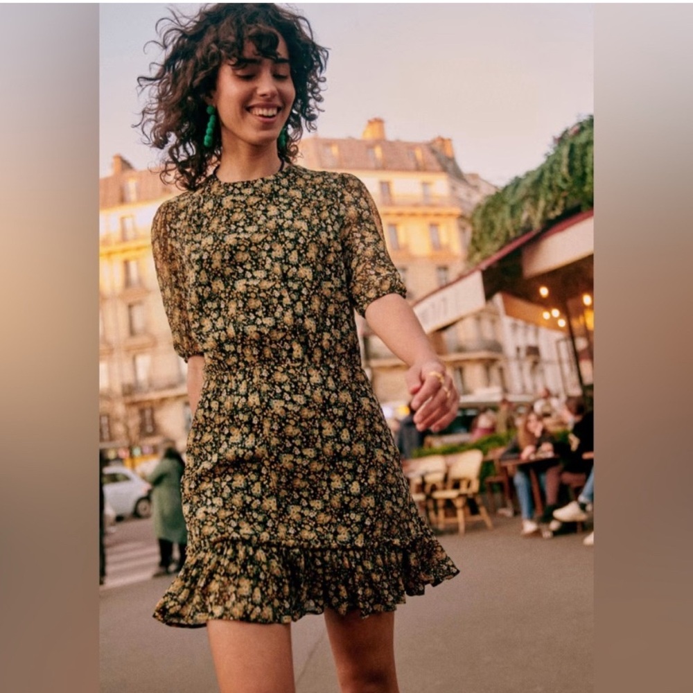 Sezane floral mini dress